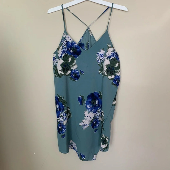 Intimately Free People Blue Floral Cross Dress - Picture 2 of 7